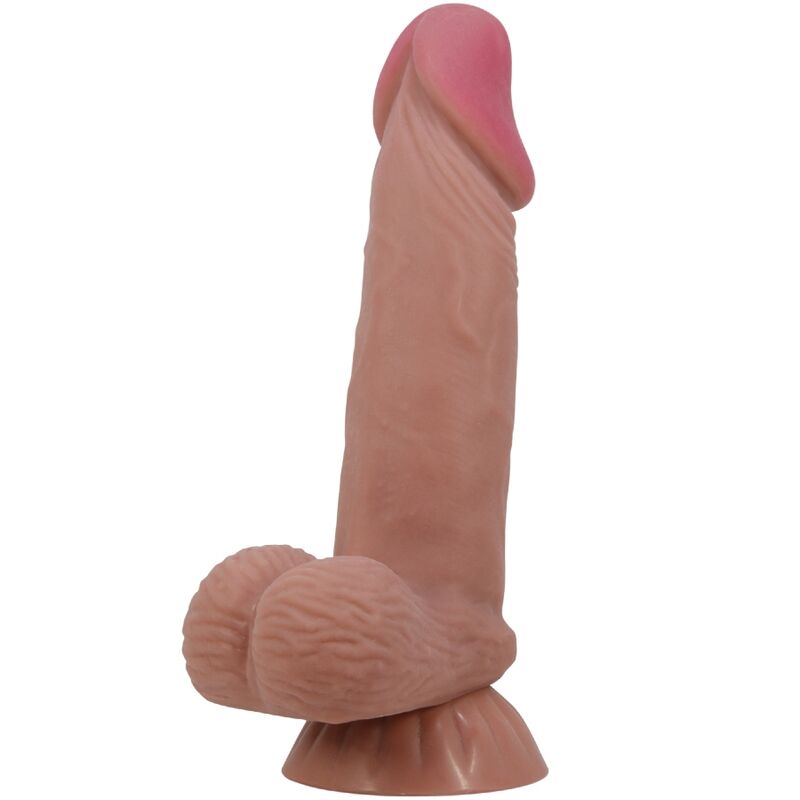 Pretty Love - Sliding Skin Series Realistic Dildo With Sliding Brown Skin Suction Cup 19.4 Cm