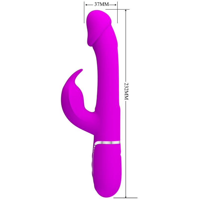 Pretty Love - Kampas Rabbit 3 In 1 Multifunction Vibrator With Tongue Violet