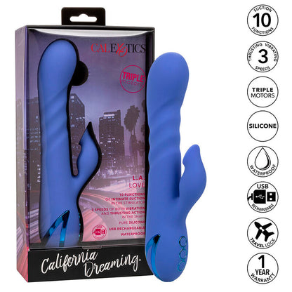 California Exotics - L.A Love Vibrator & Sucker Blue By California Dreaming