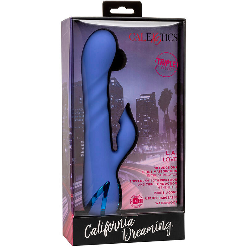 California Exotics - L.A Love Vibrator & Sucker Blue By California Dreaming