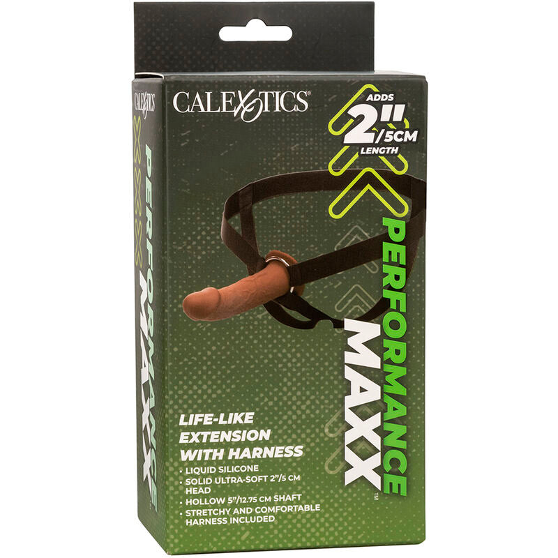 California Exotics - Performance Maxx Life-Like Extension With Harness Brown Skin