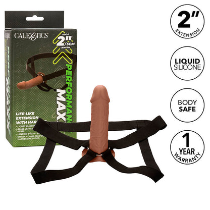 California Exotics - Performance Maxx Life-Like Extension With Harness Brown Skin