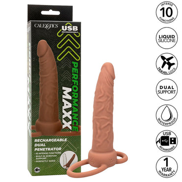 California Exotics - Performance Maxx Rechargable Dual Penetrator Brown Skin