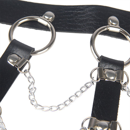 Subblime - Chest Harness Leather Chains Black One Size