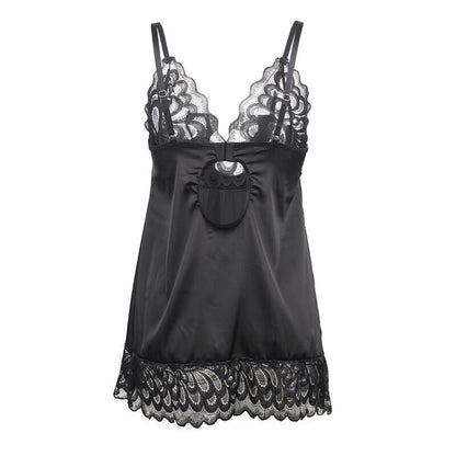 Subblime - Babydoll With Floral Print Chest Black S/M