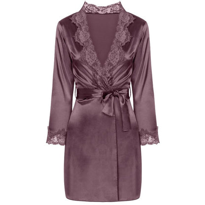 Livco Corsetti Fashion - Jacqueline Lc 90249 Dressing Gown + Shirt + Panty Violet L/Xl