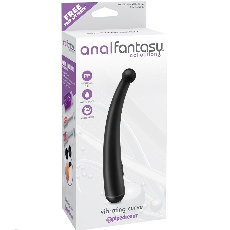 Experience powerful P-Spot stimulation with the Anal Fantasy Vibrating Curve. Curved design, adjustable vibrations, and waterproof. Perfect for intense anal pleasure.1