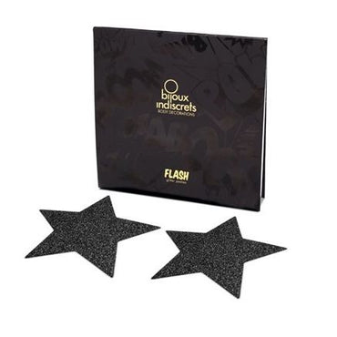 Bijoux - Indiscrets Flash Black Star Nipple Caps