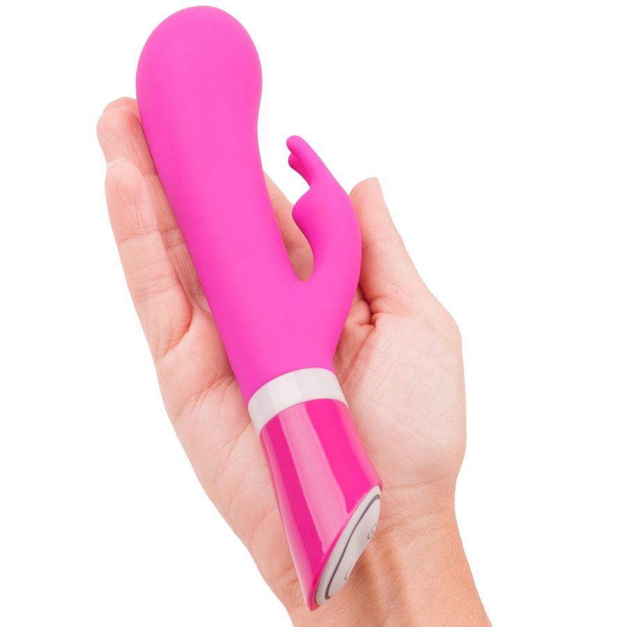 Experience dual pleasure with the Bwild Deluxe Bunny Rabbit Vibrator. 6 vibration modes, waterproof, body-safe silicone, and dual motors for intense stimulation.4