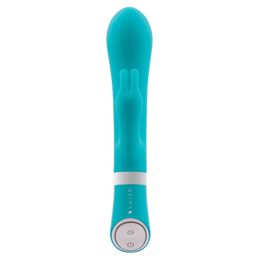 Experience dual pleasure with the Bwild Deluxe Bunny Rabbit Vibrator. 6 vibration modes, waterproof, body-safe silicone, and dual motors for intense stimulation.10