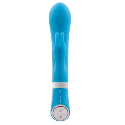 Experience dual pleasure with the Bwild Deluxe Bunny Rabbit Vibrator. 6 vibration modes, waterproof, body-safe silicone, and dual motors for intense stimulation.16