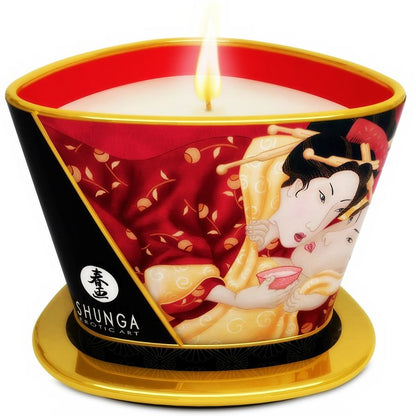 Shunga Mini Caress strawberries and cava massage candle