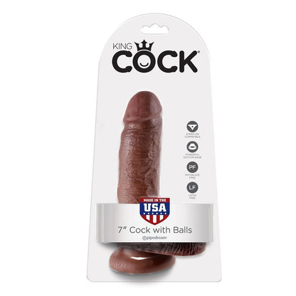 King Cock - 7 Dildo Brown With Balls 17.8 Cm