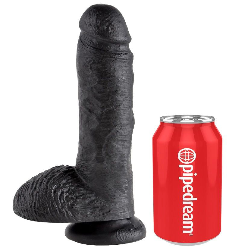 King Cock - 8 Dildo Black With Balls 20.3 Cm