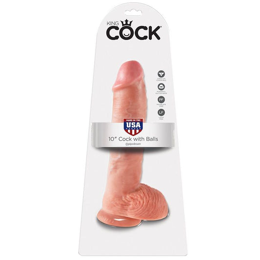 King Cock - 10 Dildo Flesh With Balls 26.5 Cm