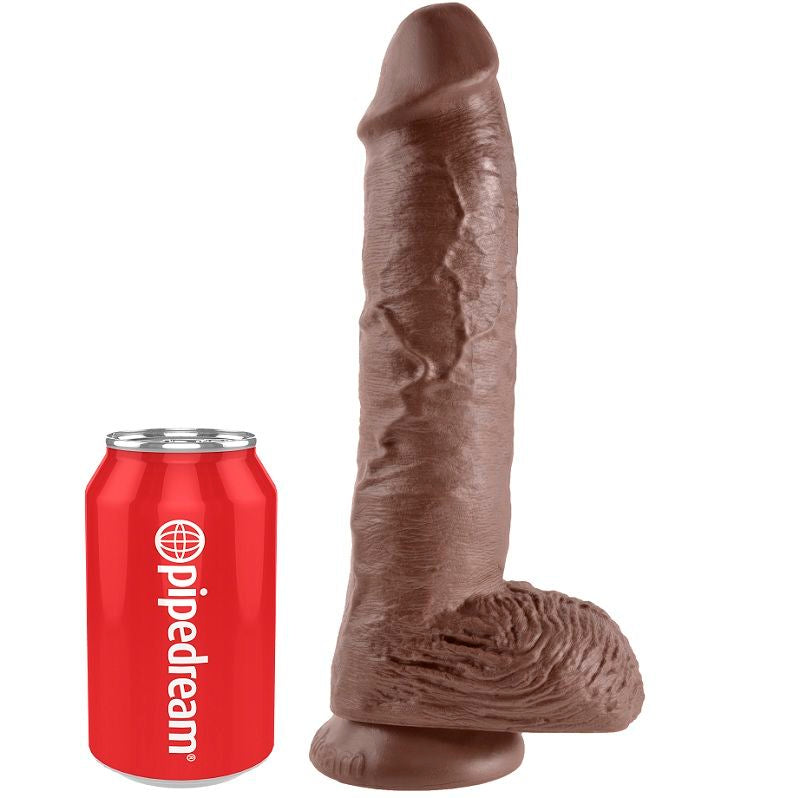 King Cock - 10 Dildo Brown With Balls 25.4 Cm