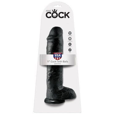 King Cock - 11 Dildo Black With Balls 28 Cm