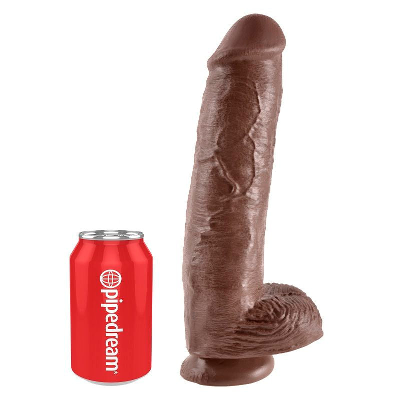 King Cock - 11 Dildo Brown With Balls 28 Cm