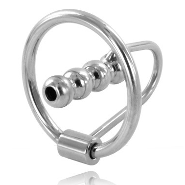 Metal Hard Glans Ring with Urethral Plug Cock Ring – Cock Rings – 30MM – product photo 2