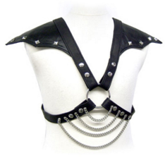 LEATHER BODY - Leather Harness Metal Accents and Adjustable Straps