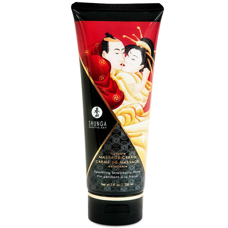 Shunga - Strawberry And Cava Massage Cream 200 Ml