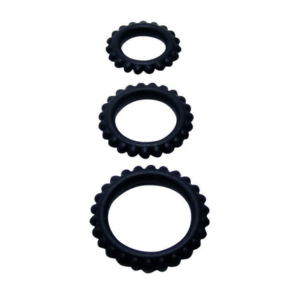 Baile - Titan Set 3Pcs Cock Ring Black 2.8 + 2.4 + 1.9 Cm