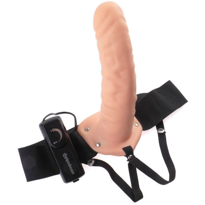 Fetish Fantasy Series - 19 Cm Vibrating Hollow Strap-On Brown