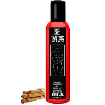 Eros-Art natural tantric massage oil in cinnamon, 30ml bottle