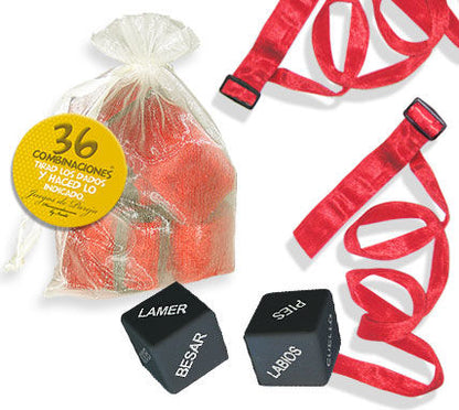 Inedit bondage kit in black and red organza bag