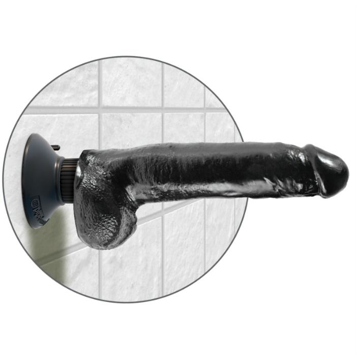 King Cock - 23 Cm Vibrating Cock With Balls Black