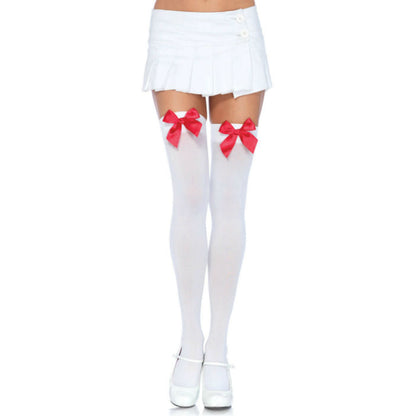 Leg Avenue thigh highs with bow in red
