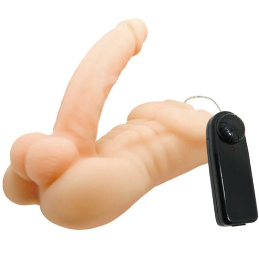 Experience ultimate pleasure with Baile Bigger Man Vibrating Penis. Multi-speed vibrations, realistic torso design, and remote control for customizable stimulation.1