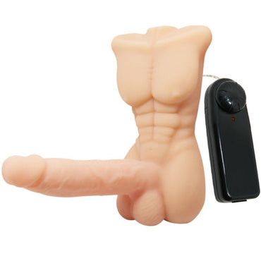 Experience ultimate pleasure with Baile Bigger Man Vibrating Penis. Multi-speed vibrations, realistic torso design, and remote control for customizable stimulation.2