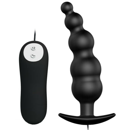 Pretty Love - Anal Plug Silicone Extra Stimulation And 12 Vibration Modes Black