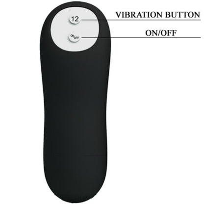 Pretty Love - Anal Plug Silicone Extra Stimulation And 12 Vibration Modes Black