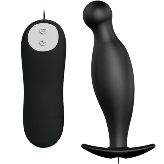 Pretty Love - Silicone Anal Plug 12 Vibration Modes Black