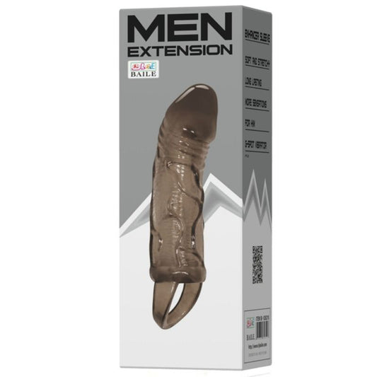 Baile - Penis Extender Cover With Strap For Testicles Black 13.5 Cm