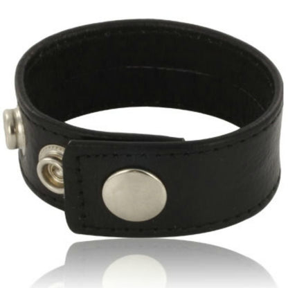 Leather Body adjustable cock and ball strap in black