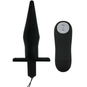 Baile Vibration Butt Plug offers 11.6cm of anal stimulation with remote-controlled vibration. Made of PVC for firm, fulfilling pleasure in a sleek black design.1