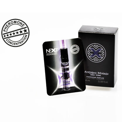 Miyoshi Miyagi Next men's pheromone perfume atomiser and packaging