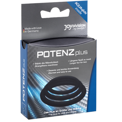 Joydivision Potenzduo - Plus 3 Black Rings Set - S, M, L