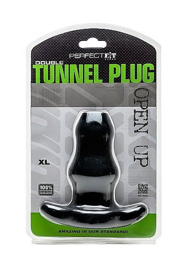 Perfect Fit Brand - Double Tunnel Plug Xl Large Black