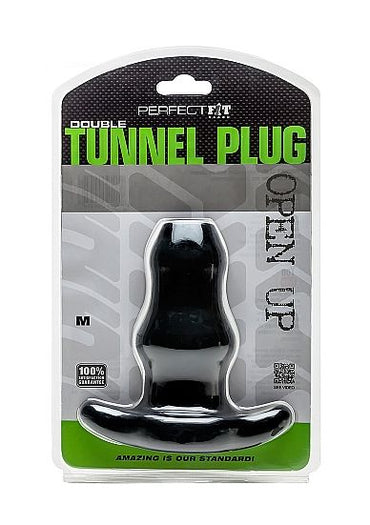 Perfect Fit Brand - Double Tunnel Plug Medium Black