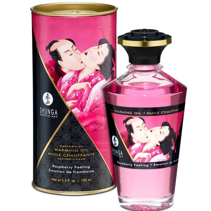 Shunga Heat Effect Massage Oil 100 ml — Intense Raspberry