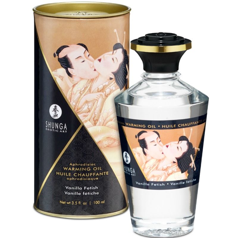 Shunga - Fetish Vanilla Flavor Heat Effect Massage Oil 100 Ml