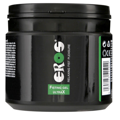 Eros UltraX silicone and water fisting gel packaging