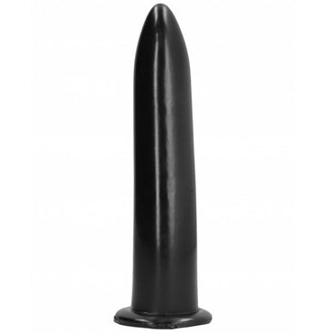 Enjoy smooth, versatile pleasure with the All Black Dilator Anal Vaginal Dildo. Body-safe, glossy design with a pointed tip. Compatible with all lubricants for easy play.2