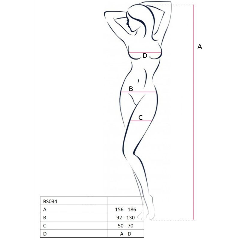 Passion - Woman Bs034 White Bodystocking One Size