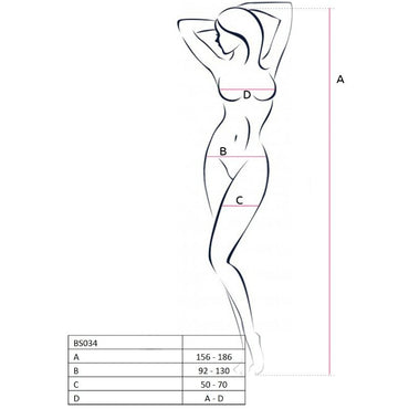 Passion - Woman Bs034 White Bodystocking One Size