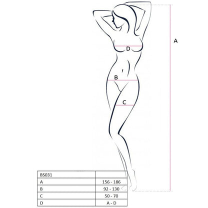 Passion - Woman Bs031 White Bodystocking One Size